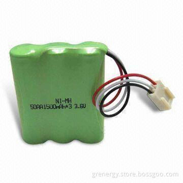 3.6V Ni-MH Battery Pack with 1200mAh Nominal Capacity, Used in Cordless Phone